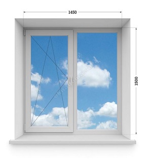 Двухстворчатое окно.  Хрущевка