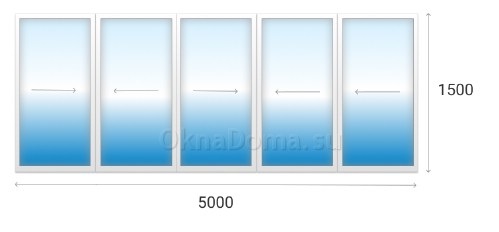 Лоджия шириной 5000 мм.