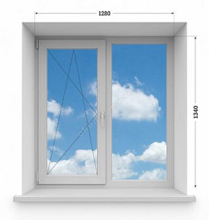 Двухстворчатое окно.  Хрущевки